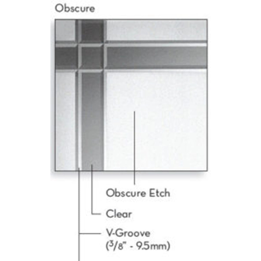Riverton Obscure Etch Decorative Argon Low-E Window Door Lite Kit