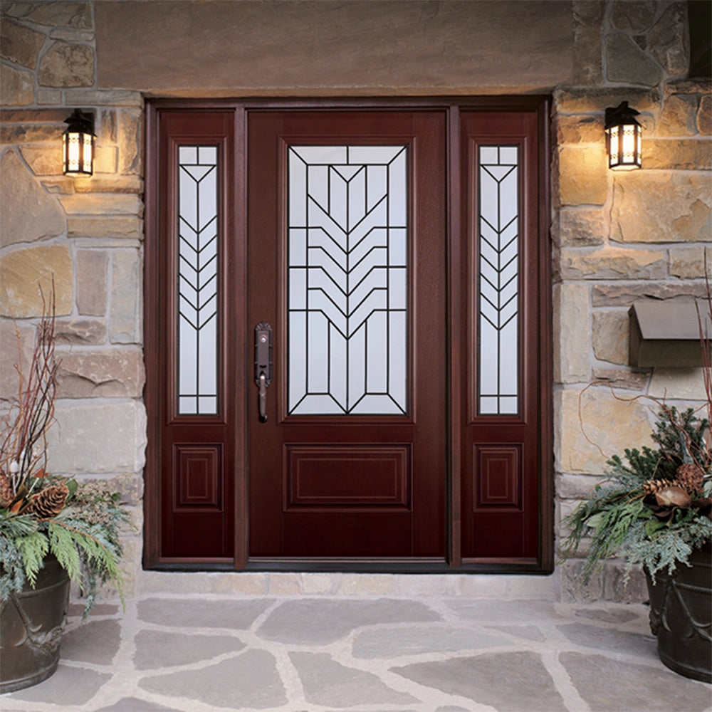 Pemberton Sandblast With Wrought Iron Decorative Argon Low-E Window Door Lite Kit